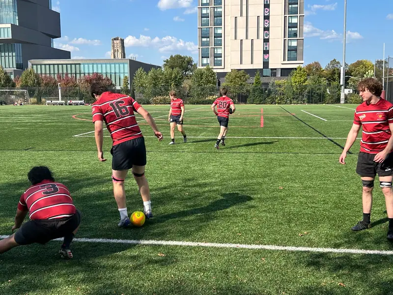 Loyola players preparing for contact work
